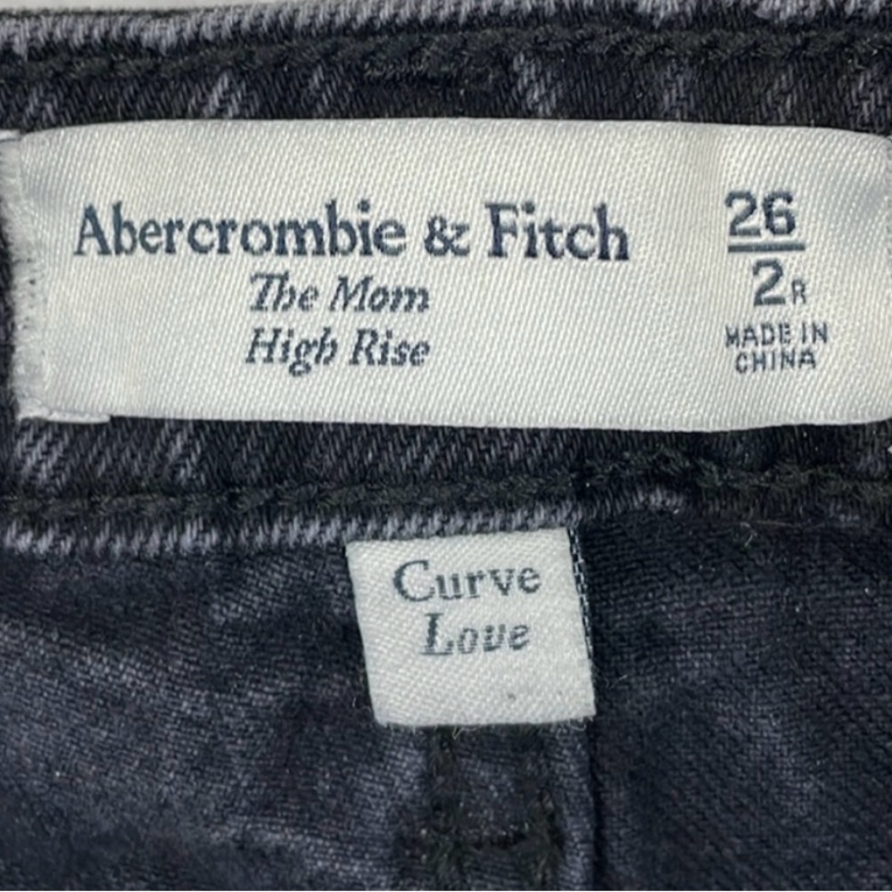 Abercrombie high rise mom jean black ankle 2r